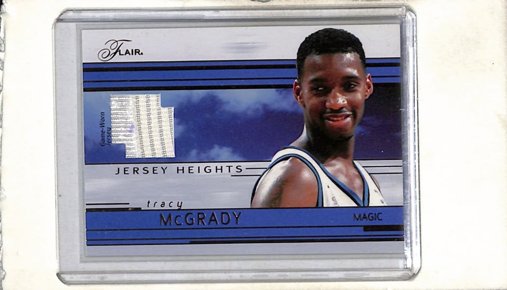TRACY MCGRADY 2002-03 FLAIR GAME USED JERSEY CARD: NEAR MINT OR BETTER CONDITION