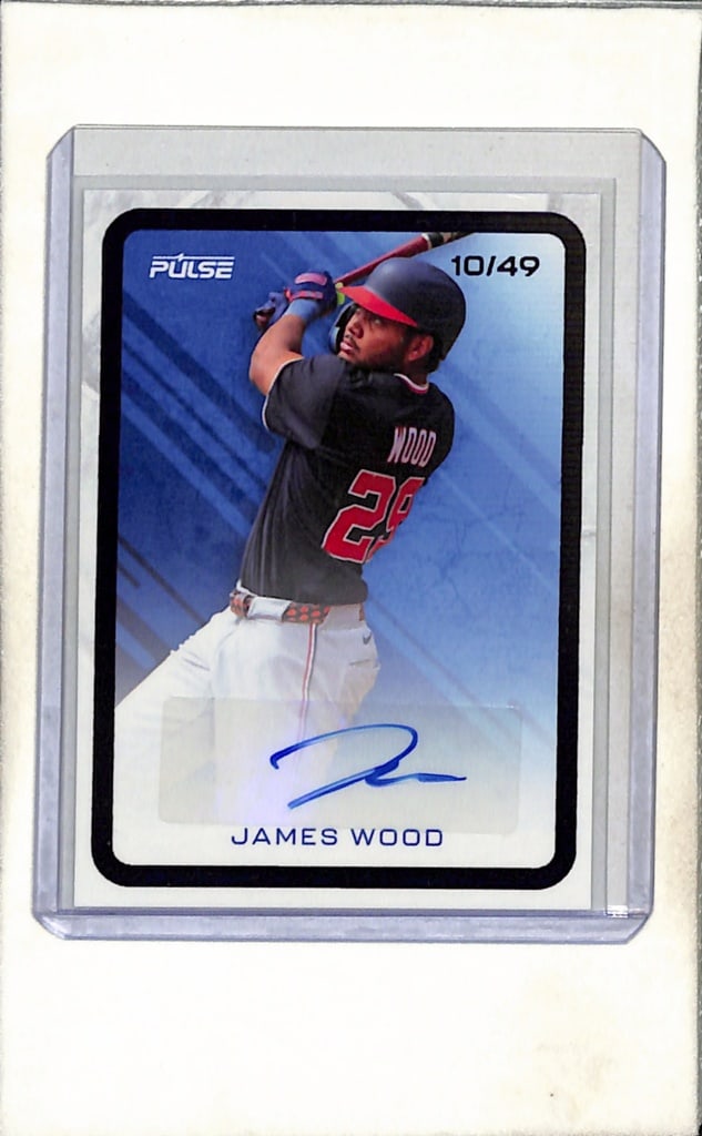 JAMES WOOD 2025 PULSE PURPLE AUTOGRAPH ROOKIE CARD: 10/49. NEAR MINT OR BETTER CONDITION