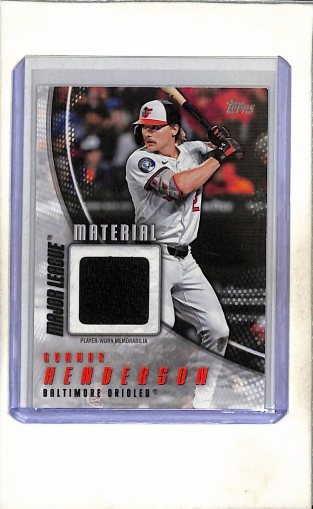 GUNNAR HENDERSON 2025 TOPPS GAME USED JERSEY CARD: NEAR MINT OR BETTER CONDITION