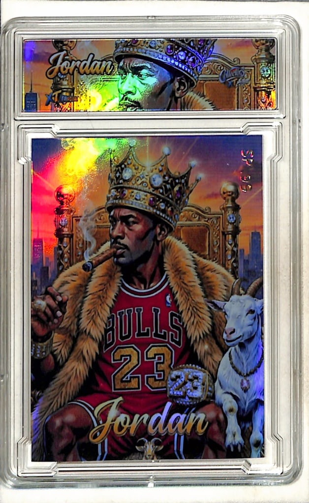 MICHAEL JORDAN THE GOAT SLABBED CUSTOM ART CARD: ONLY 99 MADE. NEAR MINT OR BETTER CONDITION
