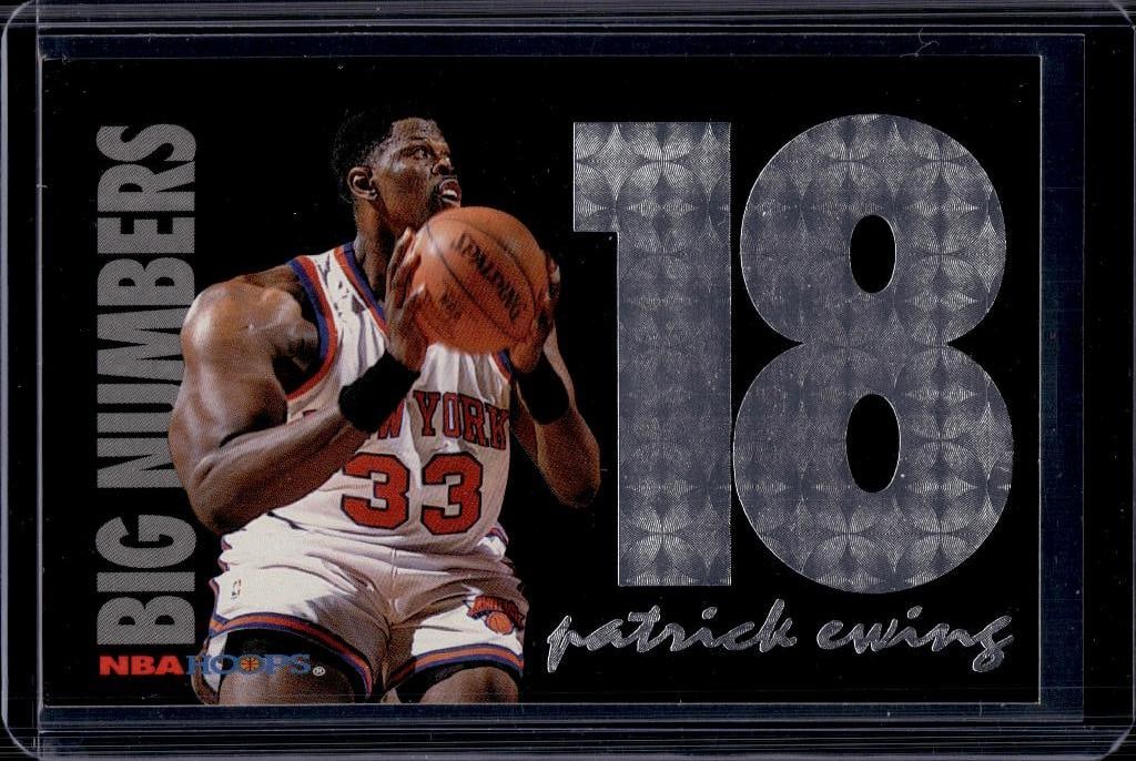 PATRICK EWING 1994-95 HOOPS BIG NUMBERS SILVER FOIL INSERT: NEAR MINT OR BETTER CONDITION