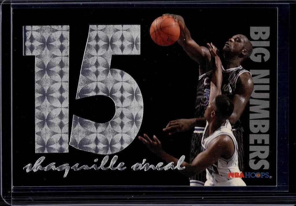 SHAQUILLE O'NEAL 1994-95 HOOPS BIG NUMBERS SILVER FOIL INSERT: NEAR MINT OR BETTER CONDITION