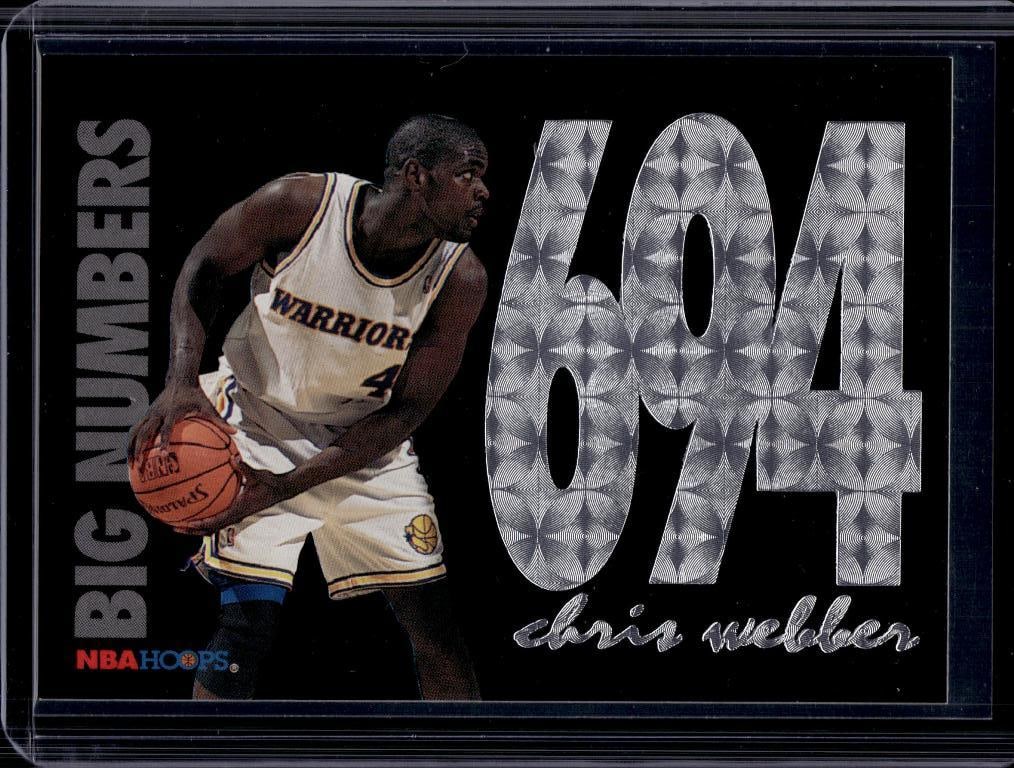 CHRIS WEBBER 1994-95 HOOPS BIG NUMBERS SILVER FOIL INSERT: NEAR MINT OR BETTER CONDITION