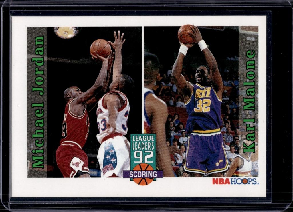 MICHAEL JORDAN KARL MALONE 1992-93 SKYBOX LEAGUE LEADERS: NEAR MINT OR BETTER CONDITION