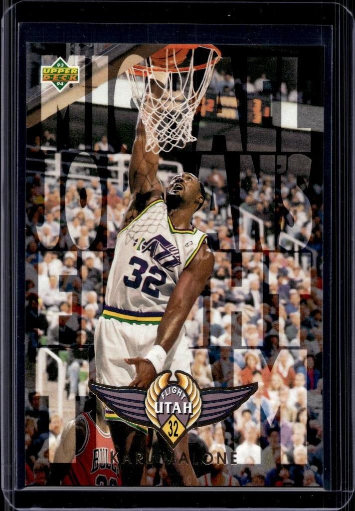 KARL MALONE 1993-94 UPPER DECK MICHAEL JORDANS FLIGHT TEAM INSERT: NEAR MINT OR BETTER CONDITION
