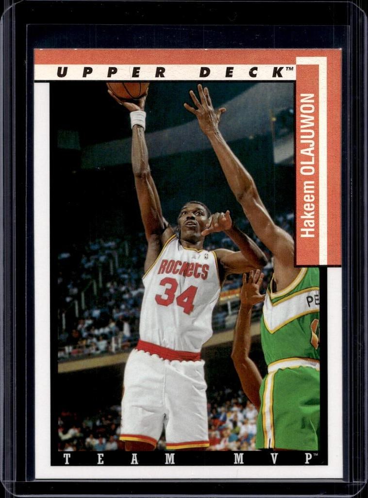 HAKEEM OLAJUWON 1993-94 UPPER DECK TEAM MVP INSERT: NEAR MINT OR BETTER CONDITION