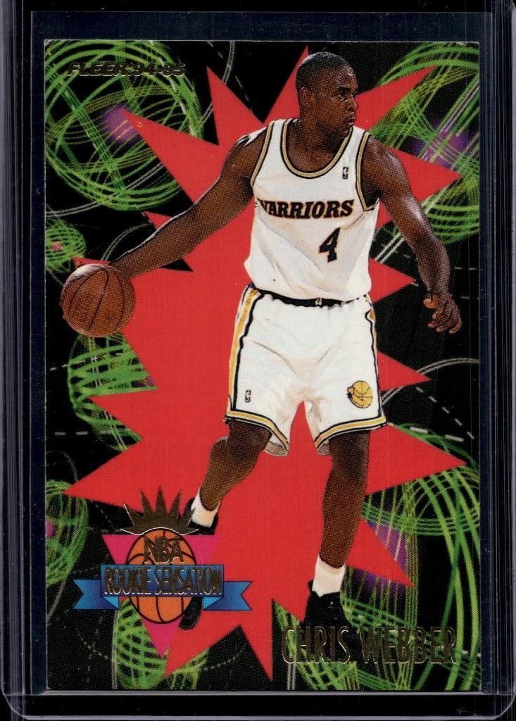CHRIS WEBBER 1994-95 FLEER ROOKIE SENSATIONS INSERT: NEAR MINT OR BETTER CONDITION