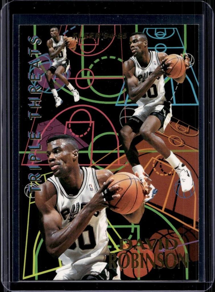 DAVID ROBINSON 1994-95 FLEER TRIPLE THREATS INSERT: NEAR MINT OR BETTER CONDITION