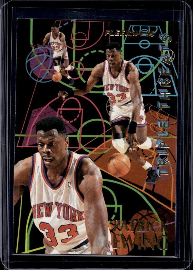 PATRICK EWING 1994-95 FLEER TRIPLE THREATS INSERT: NEAR MINT OR BETTER CONDITION