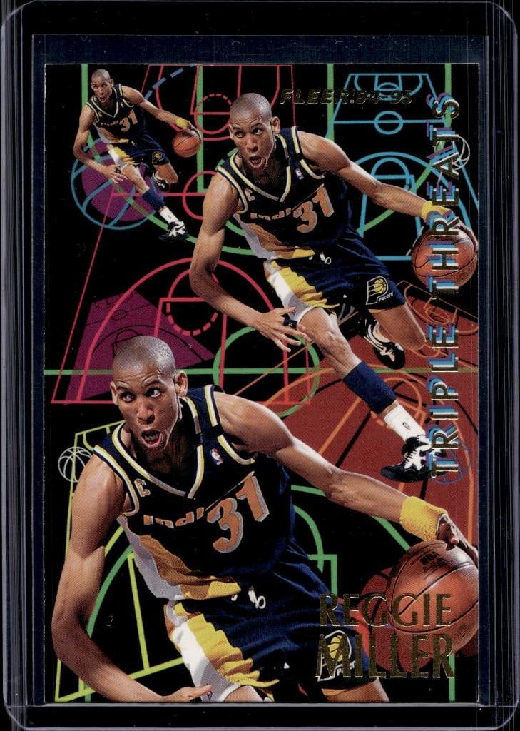REGGIE MILLER 1994-95 FLEER TRIPLE THREATS INSERT: NEAR MINT OR BETTER CONDITION