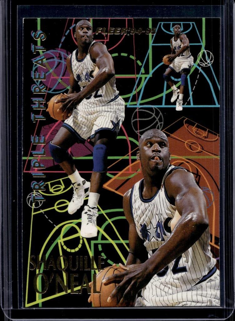 SHAQUILLE O'NEAL 1994-95 FLEER TRIPLE THREATS INSERT: NEAR MINT OR BETTER CONDITION