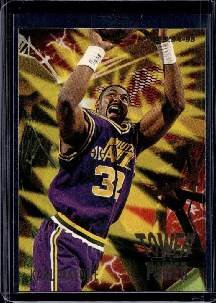 KARL MALONE 1994-95 FLEER TOWER OF POWER INSERT: NEAR MINT OR BETTER CONDITION