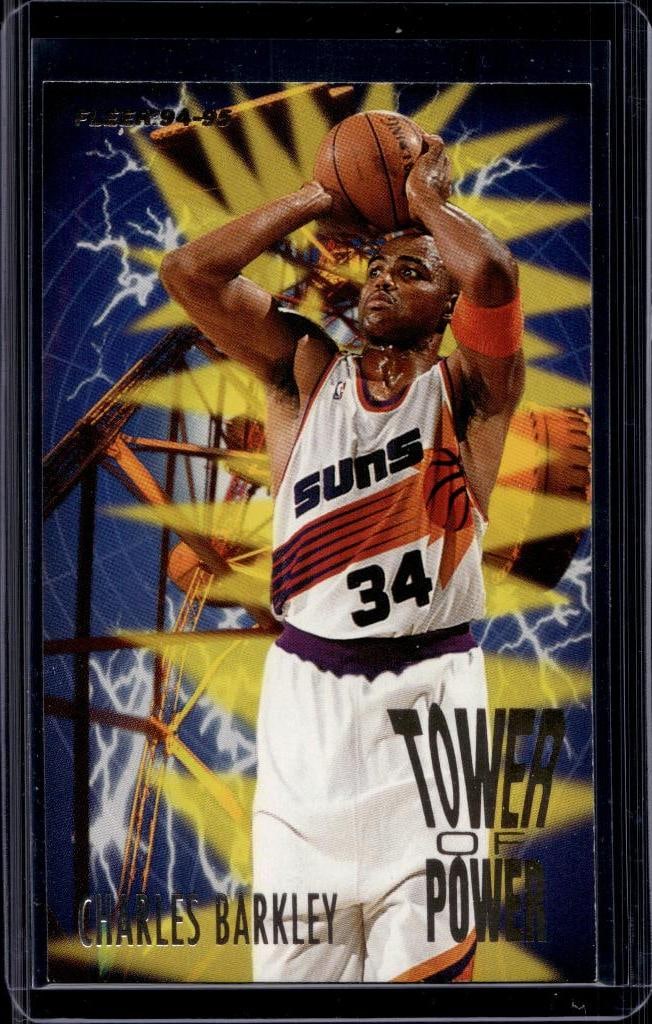 CHARLES BARKLEY 1994-95 FLEER TOWER OF POWER INSERT: NEAR MINT OR BETTER CONDITION