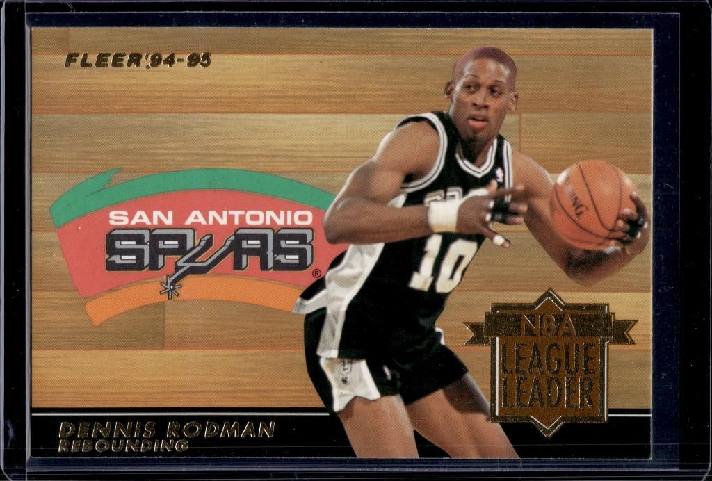 DENNIS RODMAN 1994-95 FLEER LEAGUE LEADERS INSERT: NEAR MINT OR BETTER CONDITION