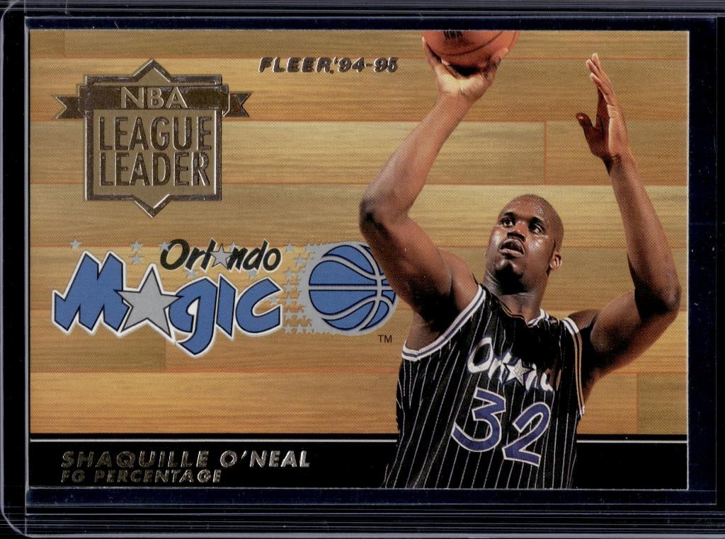 SHAQUILLE O'NEAL 1994-95 FLEER LEAGUE LEADERS INSERT: NEAR MINT OR BETTER CONDITION