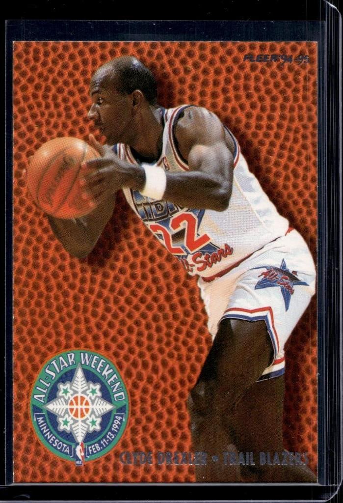 CLYDE DREXLER 1994-95 FLEER ALL-STAR INSERT: NEAR MINT OR BETTER CONDITION