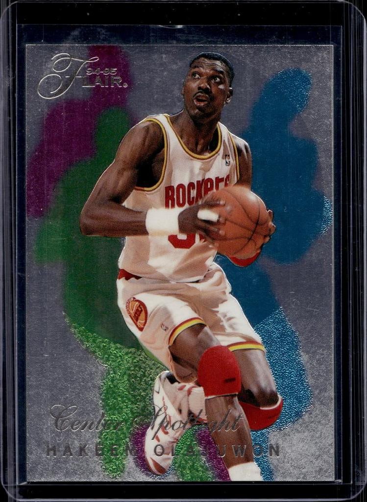 HAKEEM OLAJUWON 1994-95 FLAIR CENTER SPOTLIGHT INSERT: NEAR MINT OR BETTER CONDITION