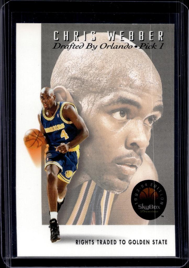 CHRIS WEBBER 1993-94 SKYBOX DRAFT PICKS ROOKIE CARD: NEAR MINT OR BETTER CONDITION