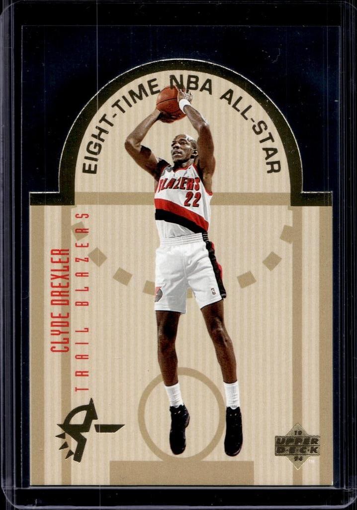 CLYDE DREXLER 1993-94 UPPER DECK ALL-STARS DIE CUT INSERT: NEAR MINT OR BETTER CONDITION