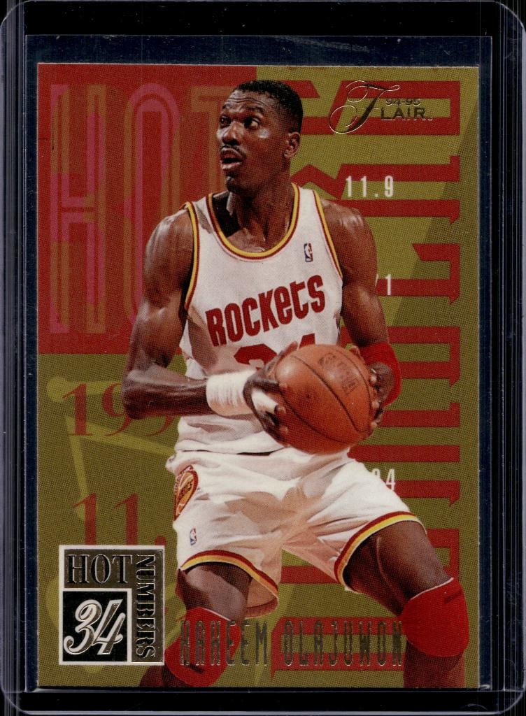 HAKEEM OLAJUWON 1994-95 FLAIR HOT NUMBERS INSERT: NEAR MINT OR BETTER CONDITION