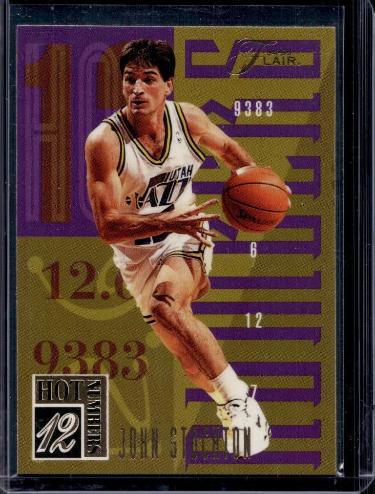 JOHN STOCKTON 1994-95 FLAIR HOT NUMBERS INSERT: NEAR MINT OR BETTER CONDITION