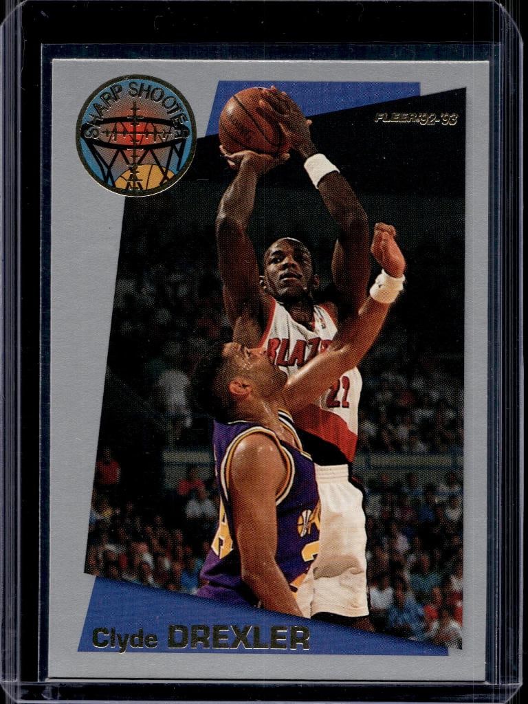 CLYDE DREXLER 1992-93 FLEER SHARP SHOOTER INSERT (1 of 1)