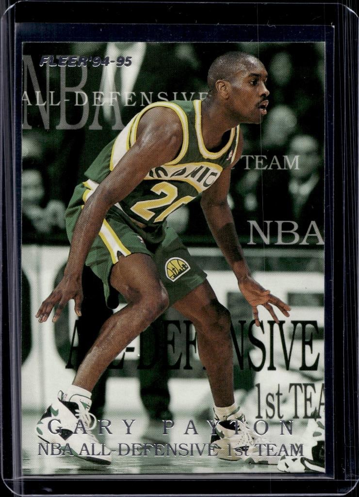 GARY PAYTON 1994-95 FLEER NBA ALL-DEFENSIVE INSERT: NEAR MINT OR BETTER CONDITION
