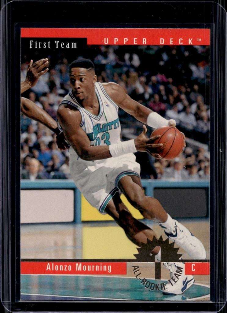 ALONZO MOURNING 1992-93 UPPER DECK ALL-ROOKIE TEAM ROOKIE CARD: NEAR MINT OR BETTER CONDITION