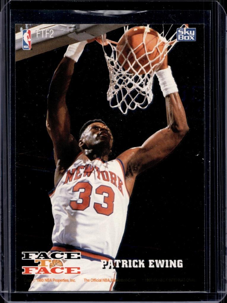 PATRICK EWING ALONZO MOURNING 1993-94 HOOPS FACE TO FACE INSERT: NEAR MINT OR BETTER CONDITION
