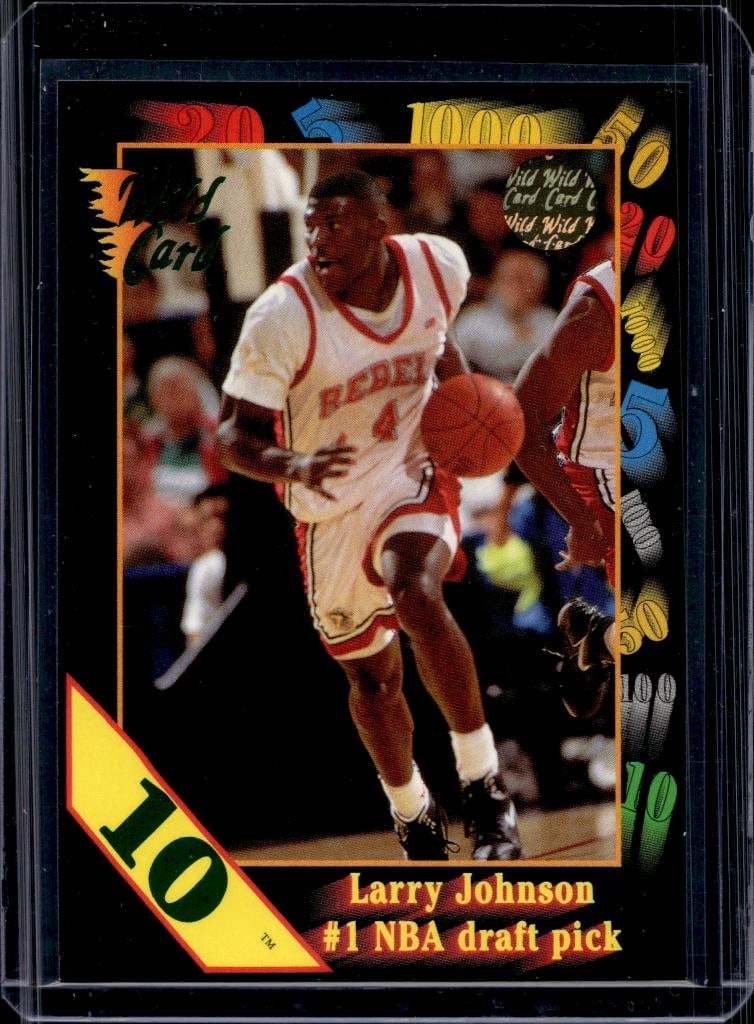 LARRY JOHNSON 1991 WILD CARD 10 STRIPE ROOKIE CARD: NEAR MINT OR BETTER CONDITION