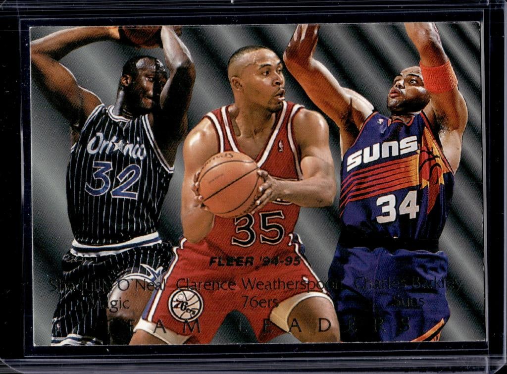 SHAQUILLE O'NEAL BARKLEY WITHERSPOON 1994-95 FLEER TEAM LEADERS INSERT: NEAR MINT OR BETTER CONDITION