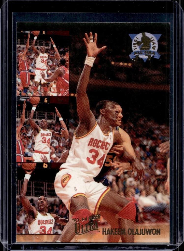 HAKEEM OLAJUWON 1993-94 FLEER ULTRA ALL-NBA INSERT: NEAR MINT OR BETTER CONDITION