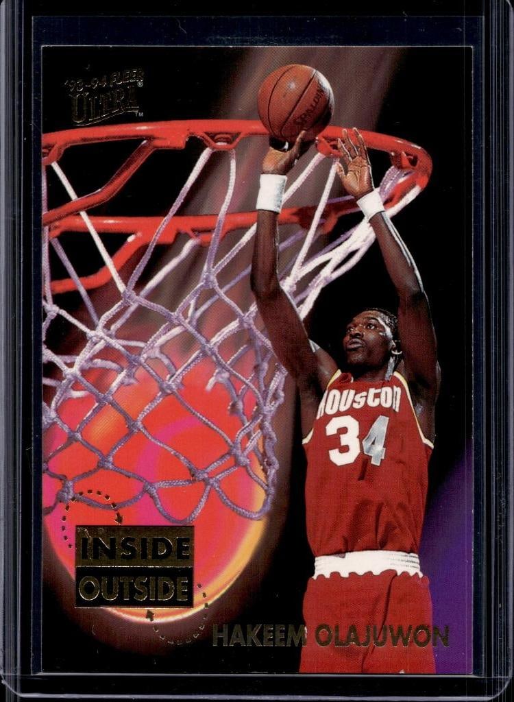 HAKEEM OLAJUWON 1993-94 FLEER ULTRA INSIDE OUTSIDE INSERT: NEAR MINT OR BETTER CONDITION