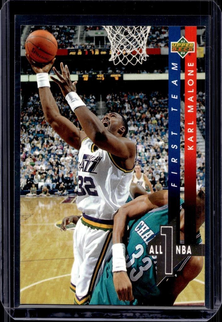 KARL MALONE 1993-94 UPPER DECK ALL-NBA TEAM INSERT: NEAR MINT OR BETTER CONDITION