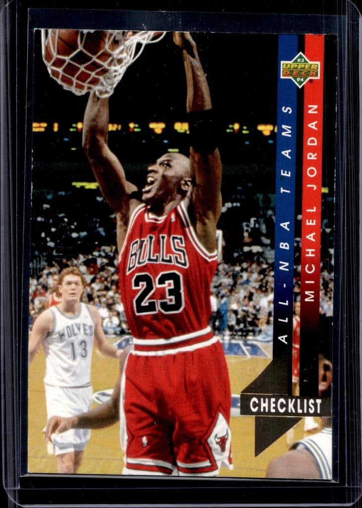MICHAEL JORDAN CHECKLIST 1993-94 UPPER DECK ALL-NBA TEAM INSERT: NEAR MINT OR BETTER CONDITION