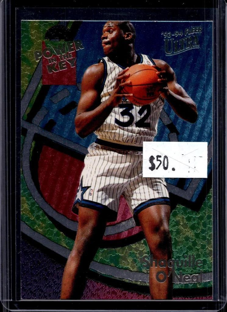 SHAQUILLE O'NEAL 1993-94 FLEER ULTRA POWER IN THE KEY INSERT: NEAR MINT OR BETTER CONDITION
