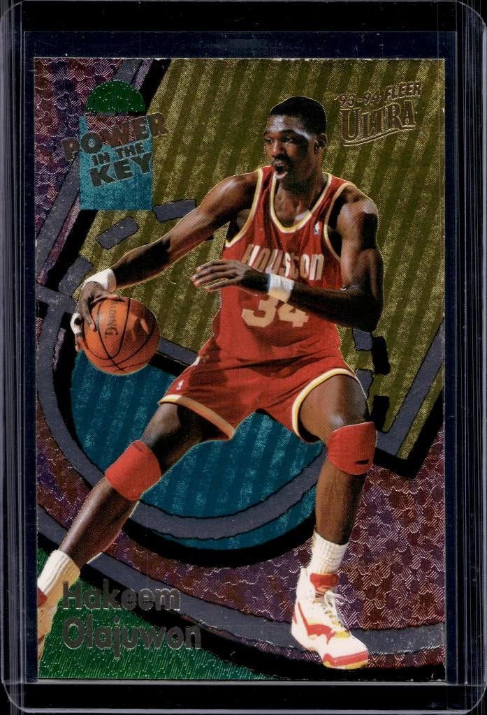 HAKEEM OLAJUWON 1993-94 FLEER ULTRA POWER IN THE KEY INSERT: NEAR MINT OR BETTER CONDITION