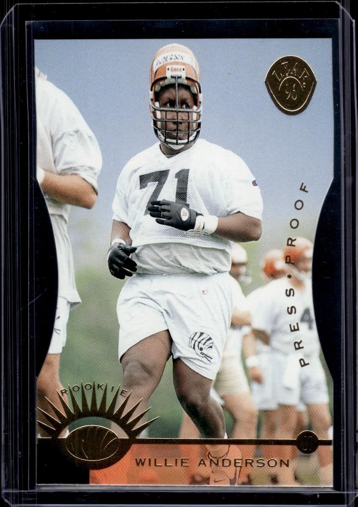 WILLIE ANDERSON 1996 LEAF GOLD PRESS PROOF DIE CUT ROOKIE CARD: NEAR MINT OR BETTER CONDITION