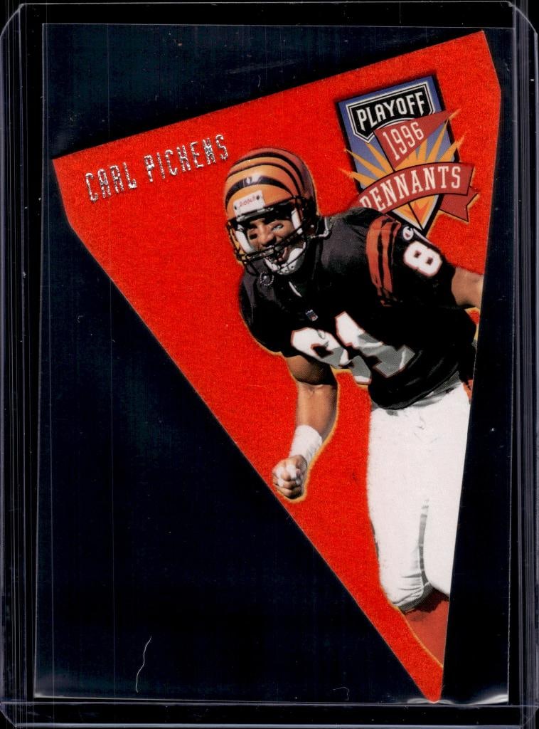 CARL PICKENS 1996 PLAYOFF CONTENDERS PENNANTS ORANGE FELT SP: NEAR MINT OR BETTER CONDITION
