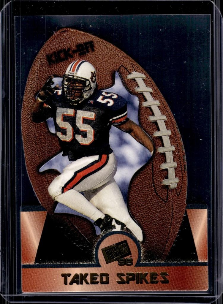 TAKEO SPIKES 1998 PRESS PASS KICK OFF ROOKIE CARD: NEAR MINT OR BETTER CONDITION