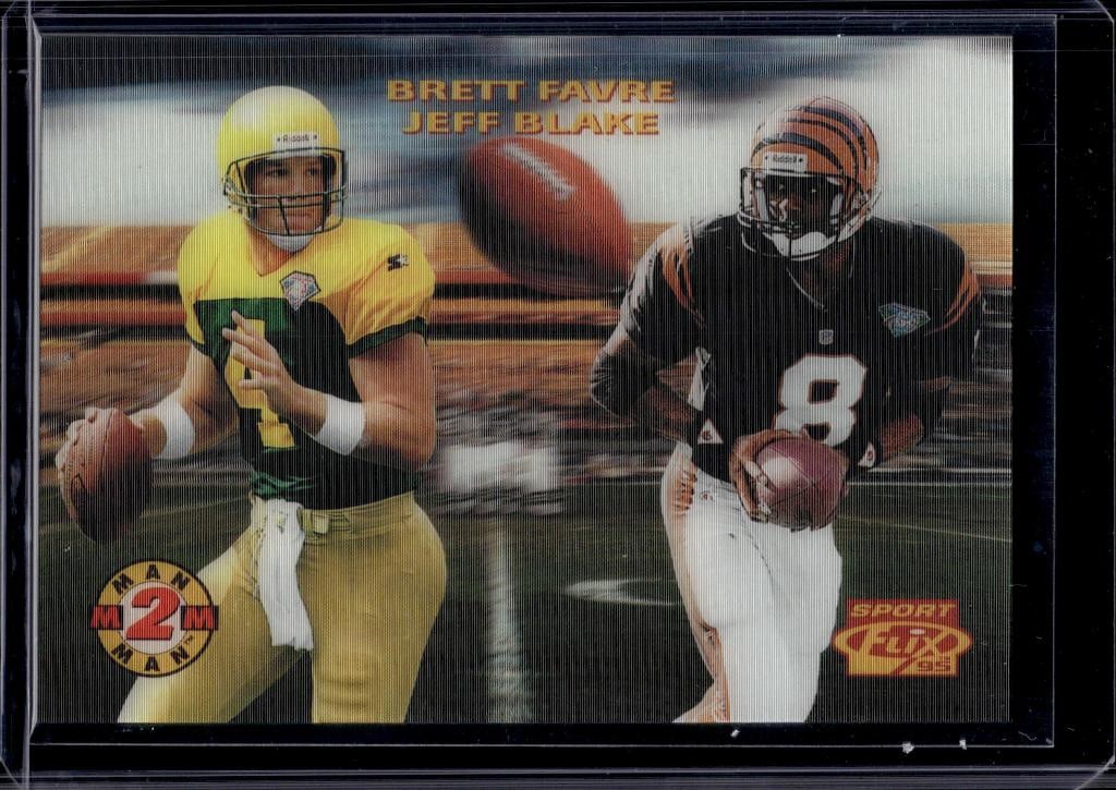 JEFF BLAKE BRETT FAVRE 1995 SPORTSFLIX MAN 2 MAN INSERT: NEAR MINT OR BETTER CONDITION