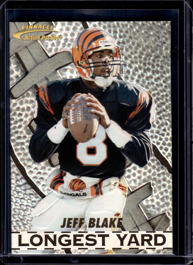 JEFF BLAKE 1996 PINNACLE ACTION PACKED LONGEST YARD INSERT: NEAR MINT OR BETTER CONDITION