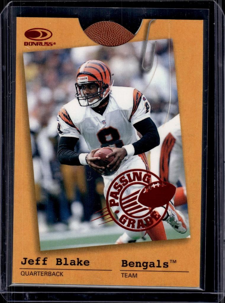 JEFF BLAKE 1997 DONRUSS PASSING GRADE INSERT: 370/3000. NEAR MINT OR BETTER CONDITION