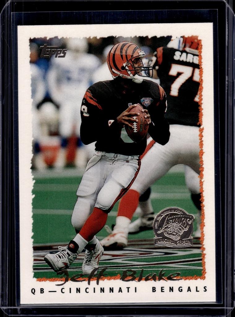 JEFF BLAKE 1995 TOPPS JAGUARS INAUGURAL GOLD ROOKIE CARD: NEAR MINT OR BETTER CONDITION