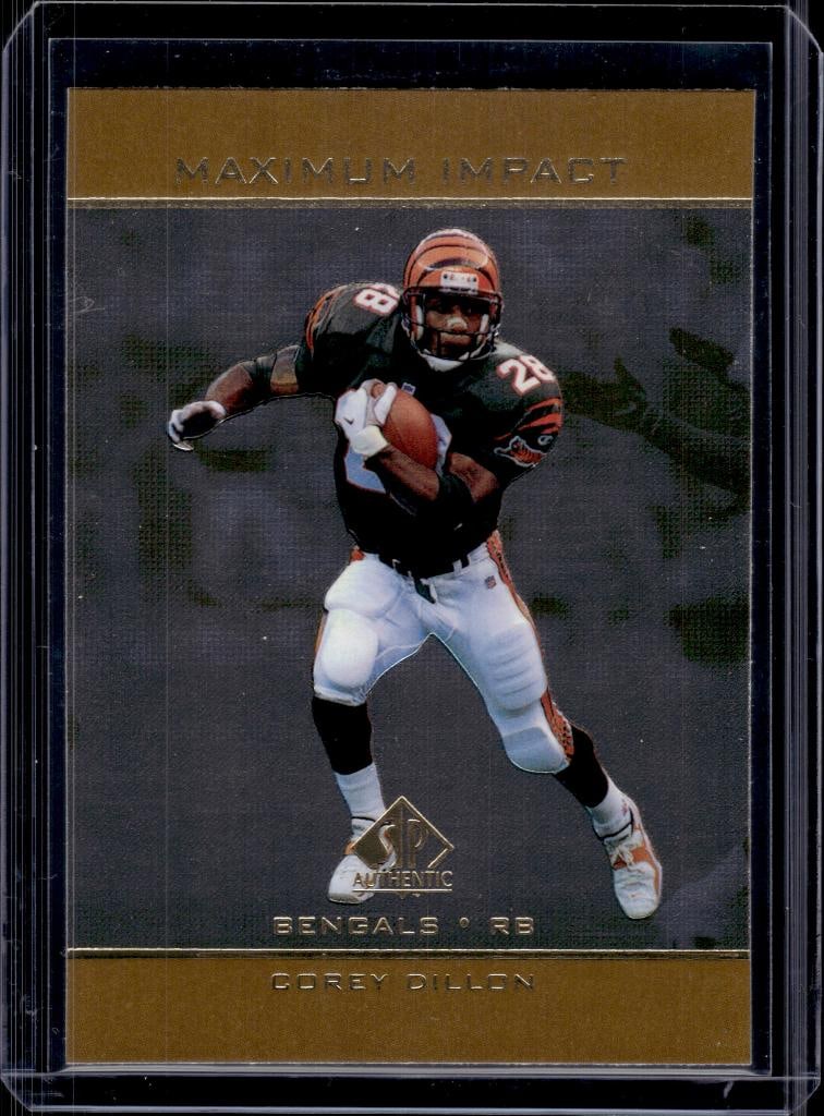 COREY DILLON 1998 SP AUTHENTIC MAXIMUM IMPACT INSERT: NEAR MINT OR BETTER CONDITION