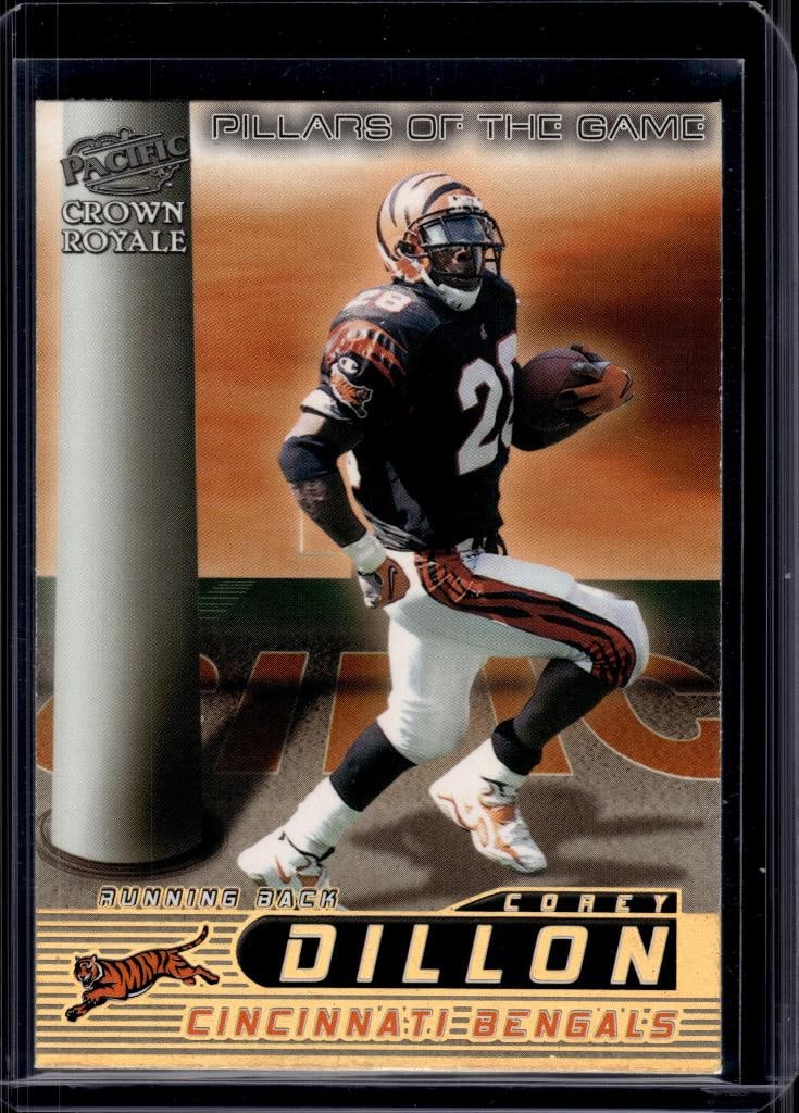 COREY DILLON 1998 PACIFIC CROWN ROYALE PILLARS OF THE GAME INSERT: NEAR MINT OR BETTER CONDITION