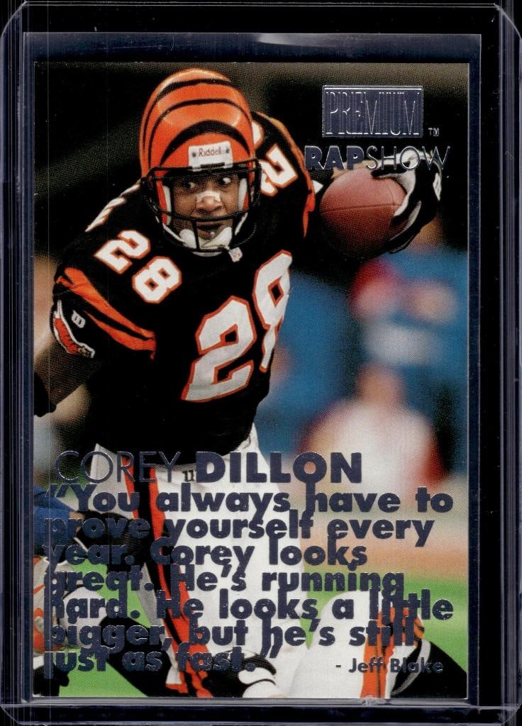 COREY DILLON 1998 SKYBOX PREMIUM RAP SHOW INSERT: NEAR MINT OR BETTER CONDITION