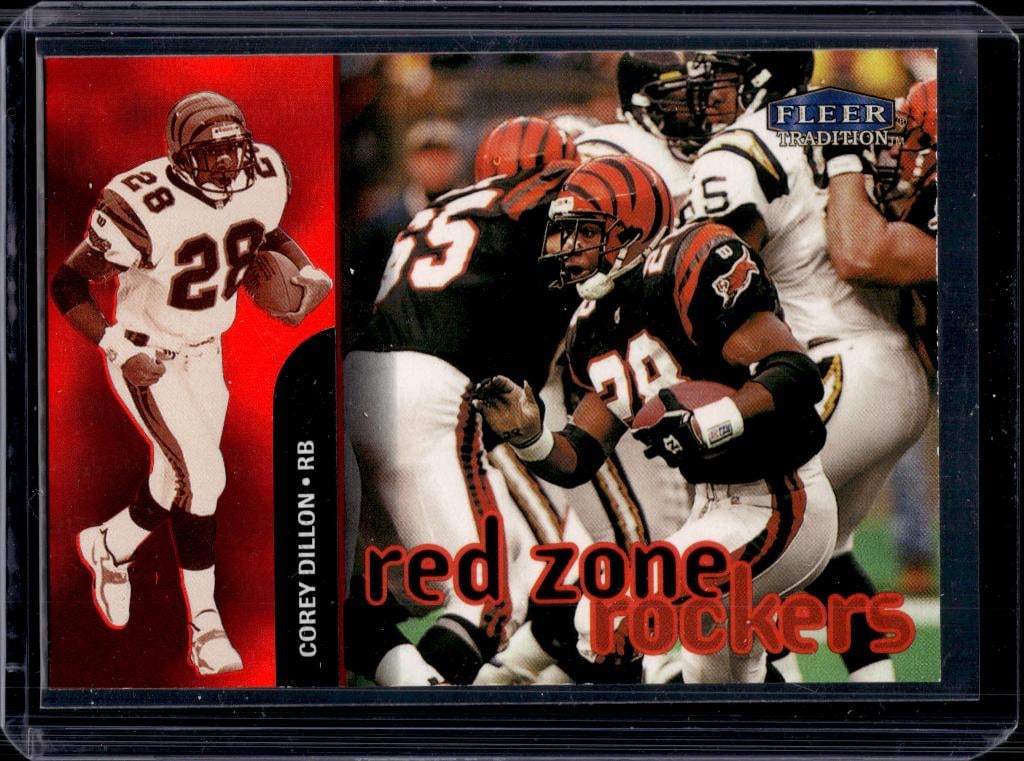 COREY DILLON 1998 FLEER RED ZONE ROCKERS INSERT: NEAR MINT OR BETTER CONDITION