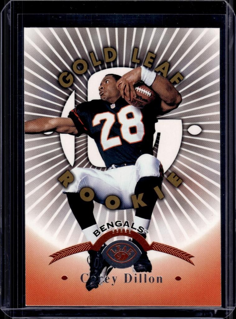 COREY DILLON 1997 LEAF GOLD ROOKIE CARD: NEAR MINT OR BETTER CONDITION