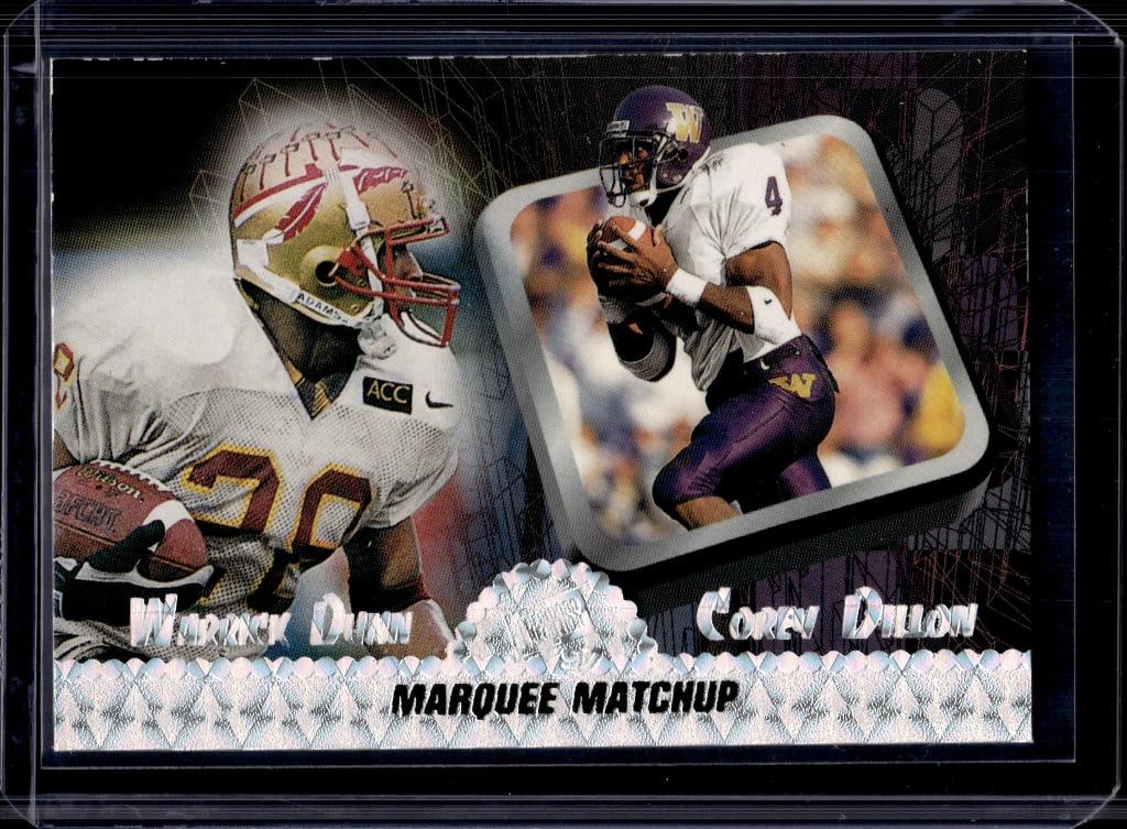 COREY DILLON WARRICK DUNN 1997 PRESS PASS MARQUEE MATCHUP ROOKIE CARD (1 of 1)